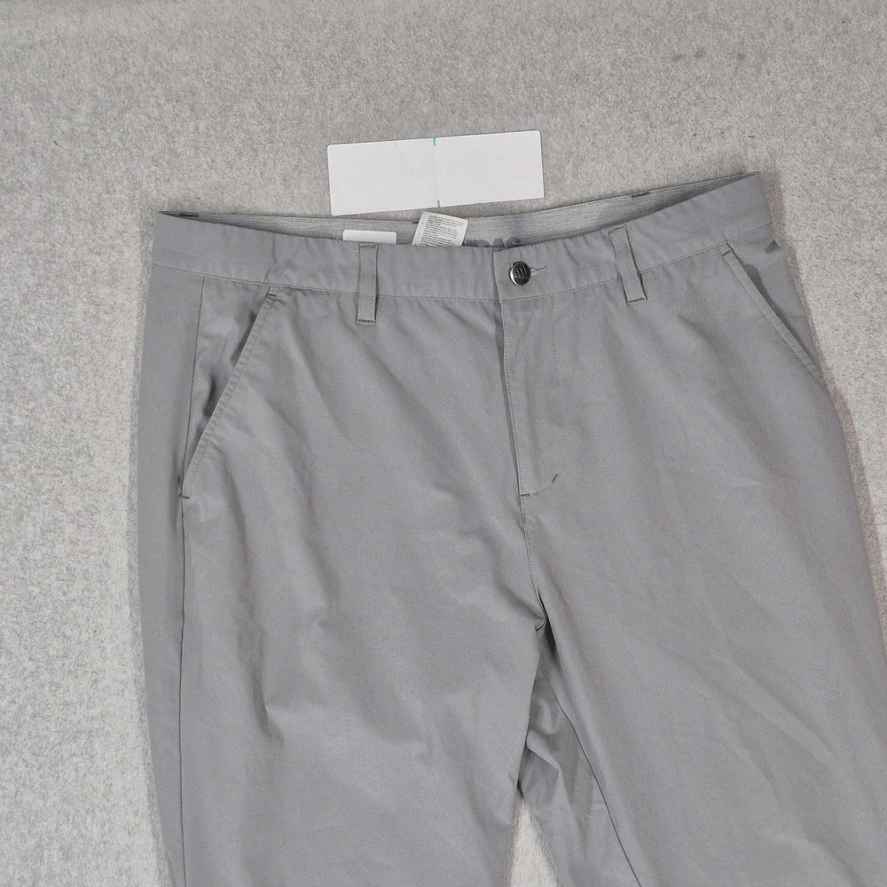 Adidas Men Activewear Pants 34X34 Gray Khakis Logo 32